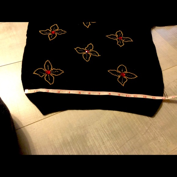 NEW-Rhinestones Black Cardigan Sweater Top - Picture 7 of 12